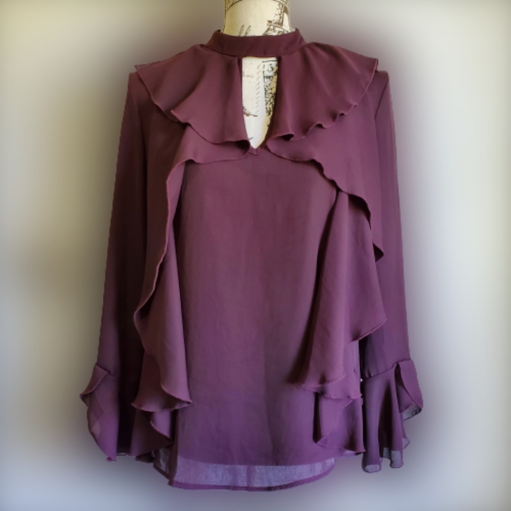 Sweet Pea Ruffled Blouse Sz XS